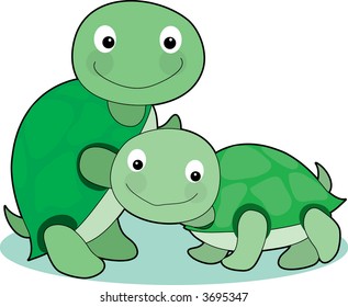 Baby Turtles Playing Together Stock Vector (Royalty Free) 3695347 ...