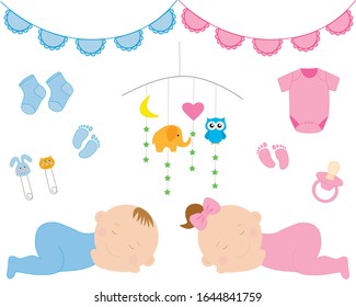 Twin Girls Stock Illustrations Images Vectors Shutterstock