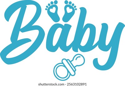 Baby typography design on plain white transparent isolated background for card, shirt, hoodie, sweatshirt, apparel, tag, mug, icon, poster or badge