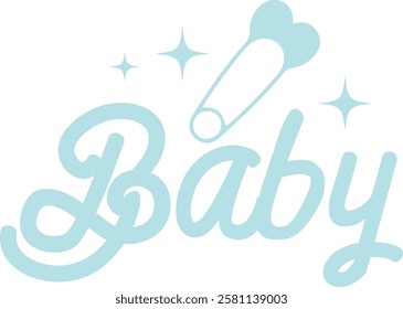 Baby typography design on plain white transparent isolated background for card, shirt, hoodie, sweatshirt, apparel, tag, mug, icon, poster or badge