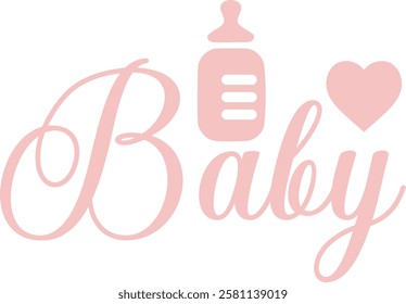 Baby typography design on plain white transparent isolated background for card, shirt, hoodie, sweatshirt, apparel, tag, mug, icon, poster or badge