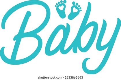 Baby typography design on plain white transparent isolated background for card, shirt, hoodie, sweatshirt, apparel, tag, mug, icon, poster or badge
