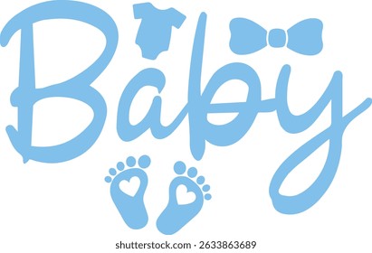 Baby typography design on plain white transparent isolated background for card, shirt, hoodie, sweatshirt, apparel, tag, mug, icon, poster or badge