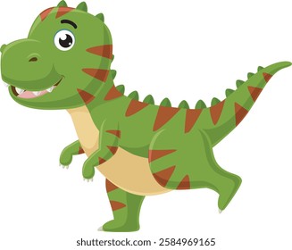 Baby tyrannosaurus cartoon on white background