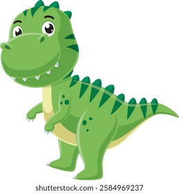 Baby tyrannosaurus cartoon on white background