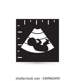 Baby ultrasound, diagnostic sonography or ultrasonography imaging flat icon