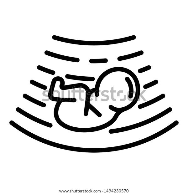 Baby Under Ultrasound Icon Outline Baby Stock Vector ...