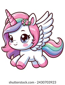 Baby Unicorn color on a white background