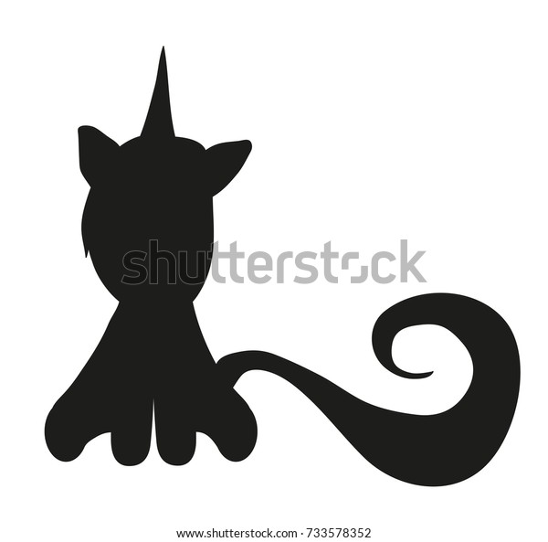 Download Baby Unicorn Silhouette Stock Vector (Royalty Free) 733578352