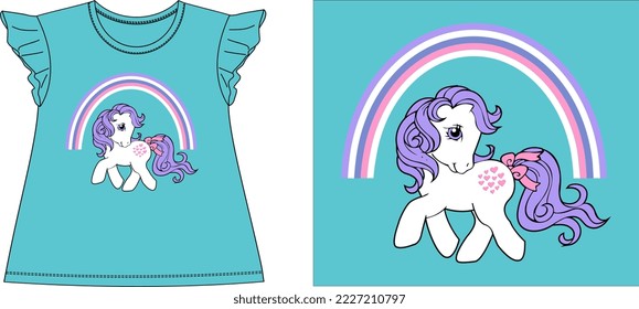 BABY OF UNICORN t shirt graphic design vector illustration \