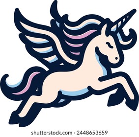 Baby unicorn wings vector image on a white background.