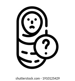 baby unknown ache line icon vector. baby unknown ache sign. isolated contour symbol black illustration
