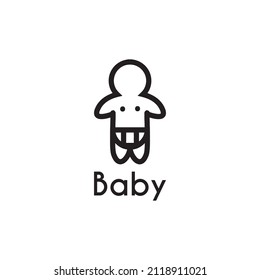 baby using diaper icon template