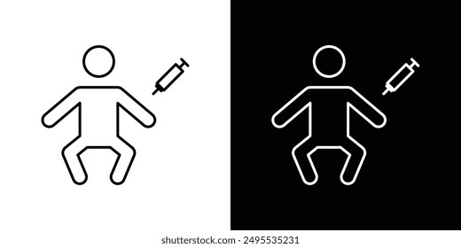 Baby Vaccination line icon vector illustration set.