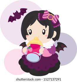 Baby Vampire Drinking Strawberry Juice
