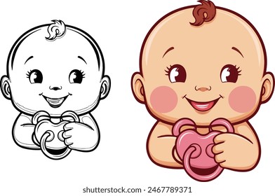 Baby vector art, illustration, Minimalist artwork, black and white, no background, PNG, EPS file, using easily, minimalist, cute