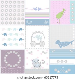For Baby. Vector background illustration.