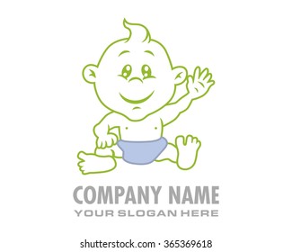 baby vector cartoon character logo
