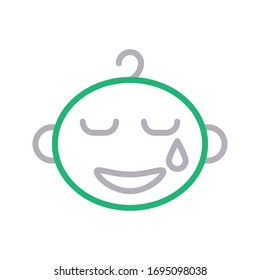 baby vector color line icon 