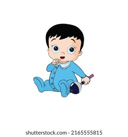 Baby vector design with white background