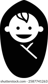 baby vector fill black color icon 