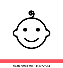 Baby vector icon, childhood symbol. Simple, flat design for web or mobile app
