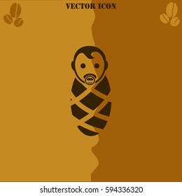 Baby vector  icon. Coffee symbol background.