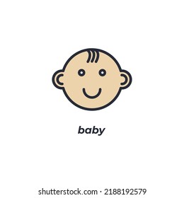 icono del vector de bebé. Ilustración vectorial de diseño plano y colorido. Gráficos vectoriales