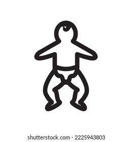 Icono de vector de bebé, diseño de señas planas de pañales para bebé. Símbolo del bebé pictograma EPS 10