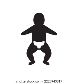 Baby vector icon, baby in diaper flat sign design. Baby symbol pictogram EPS 10