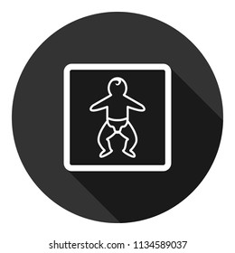 Baby vector icon. Gray background with shadow. Vector flat sign.