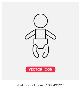 Baby Vector Icon Illustration.Light Backround.Premium Quality.