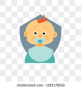 Baby vector icon isolated on transparent background, Baby logo concept