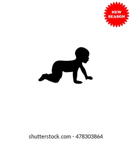 Baby vector icon isolated on white background.