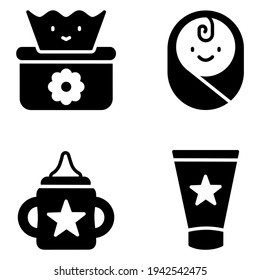 Juego de iconos de vector de bebé para aplicaciones, sitios web, móviles, infográficos, etc