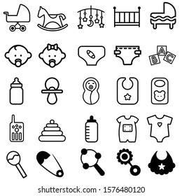 Baby vector Icon set. child illustration sign collection. toy symbol or logo.