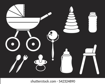 Baby vector icon set. Kids set.