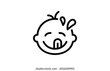 Baby vector icon simple outline style 