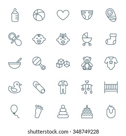 Baby vector icons set