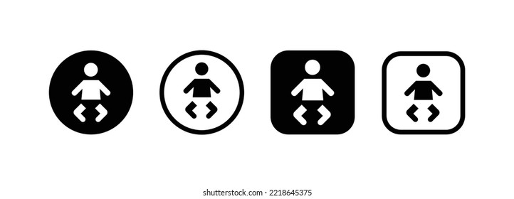 Iconos del vector del bebé aislados en fondo blanco