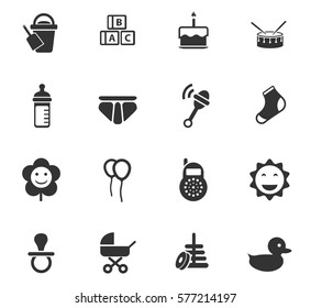 baby vector icons for user interface design