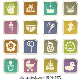 baby vector icons for user interface design