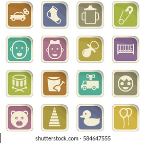 baby vector icons for user interface design