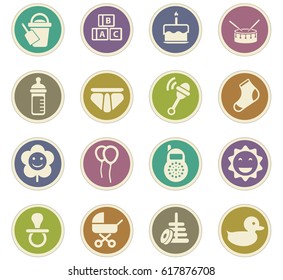 baby vector icons for user interface design
