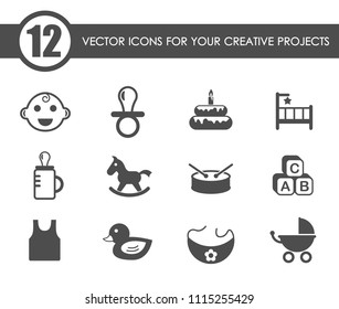 baby vector icons for your creative ideas