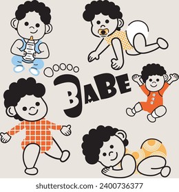 Baby vector image, children's drawing