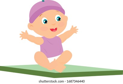 Baby Vector Kids Illustration Cute Cartoon Girl Baby Boy