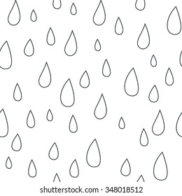 Baby vector seamless pattern. Light fun line rain drops print for textile fabric. Kids room decor stickers for wall, furniture, surfaces.