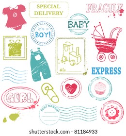 Baby Vector stamp collection in color