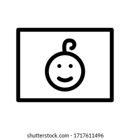 icono de línea delgada de vector de bebé 